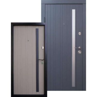 Вхідні двері Qdoors Преміум Браш AІ Сіра структура супермат / Какао структура супермат