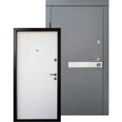 Входные двери Qdoors Премиум Делла Al Грифель Структура Софт / Белое дерево