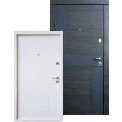 Вхідні двері Qdoors Преміум Стиль М Венге сірий горизонт АРТ / Біле дерево фото 1
